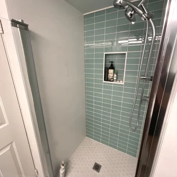 Before and after bathroom renovation, No. 3 Rd, Richmond