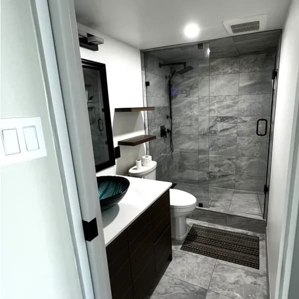 Renovated bathroom, West End, Vancouver